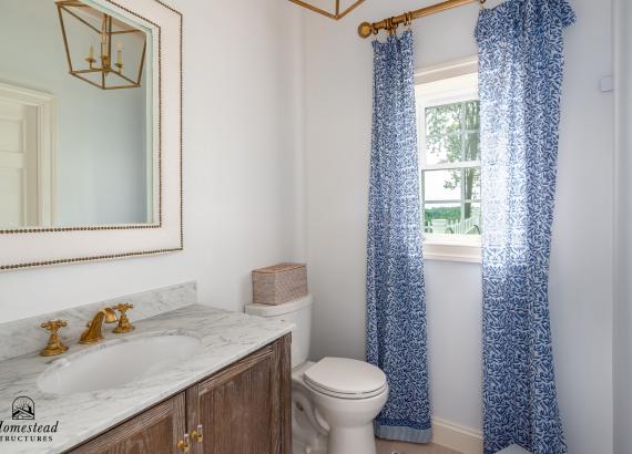 Bathroom of 16' x 30' Luxury Hip Roof Pool House in Greenwich, CT