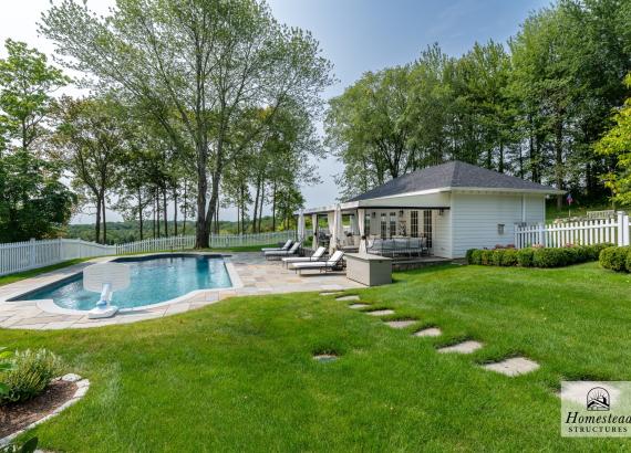 16' x 30' Luxury Hip Roof Pool House in Greenwich, CT