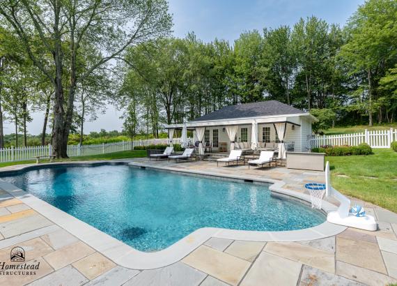 16' x 30' Luxury Hip Roof Pool House in Greenwich, Connecticut