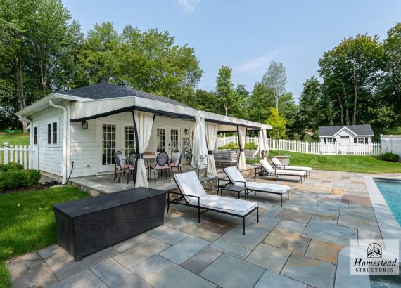 16' x 30' Luxury Hip Roof Pool House in Greenwich, Connecticut