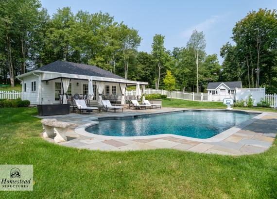 16' x 30' Luxury Hip Roof Pool House in Greenwich, Connecticut