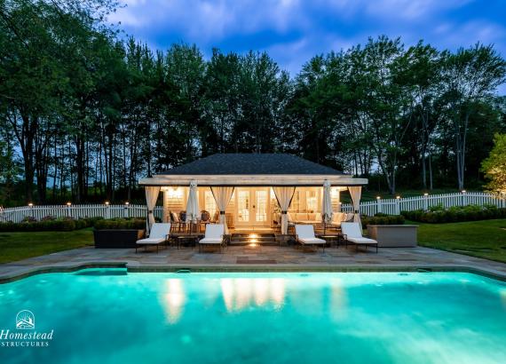 16' x 30' Luxury Hip Roof Pool House in Greenwich, Connecticut