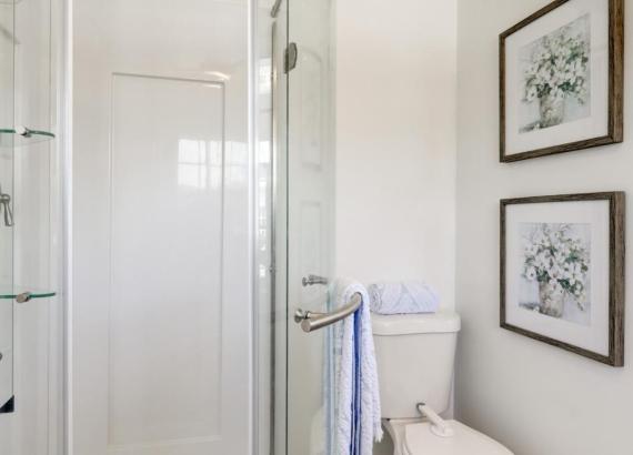 Bathroom of Interior of 17' x 18' Heritage Liberty Pool House Display in New Holland, PA