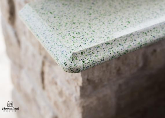 Recycled glass countertop of 18x18 Custom Vintage Pavilion