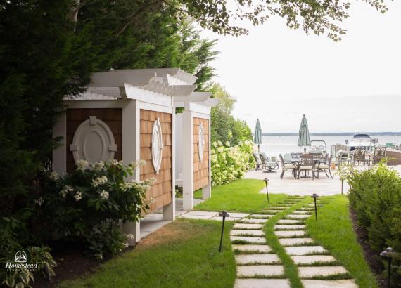 Custom Outdoor Showers with Cedar Shake Siding