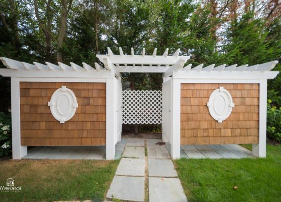 Custom Outdoor Showers with Cedar Shake Siding