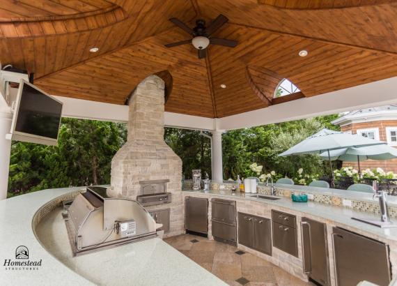 18' x 18' Custom Vintage Pavilion with Gourmet Outdoor Kitchen in Loveladies, LBI, NJ