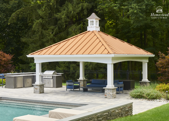 18' x 18' Vintage Pavilion with metal roof in Basking Ridge NJ