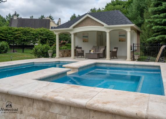 Exterior photo of 18x20 Custom Avalon Pool House in Wayne PA