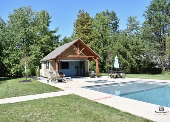 18' x 22' Century Pool House with Timber Frame Pavilion - Gwynedd Valley PA