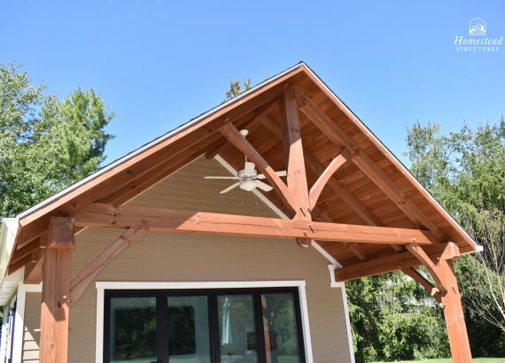 Timber Frame Gable on 18' x 22' Century Pool House with Timber Frame Pavilion - Gwynedd Valley PA