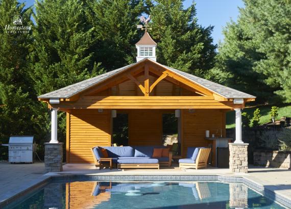 18' x 22' Timber Frame Avalon Pool House in Wayne PA