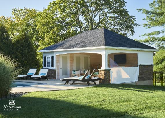18' x 24' Hip Roof Avalon Pool House in Harleysville PA