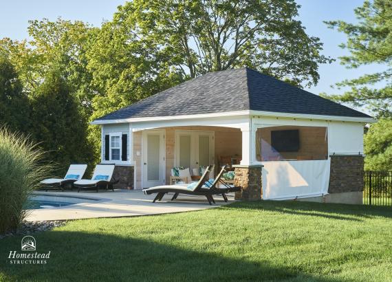 18' x 24' Hip Roof Avalon Pool House in Harleysville PA