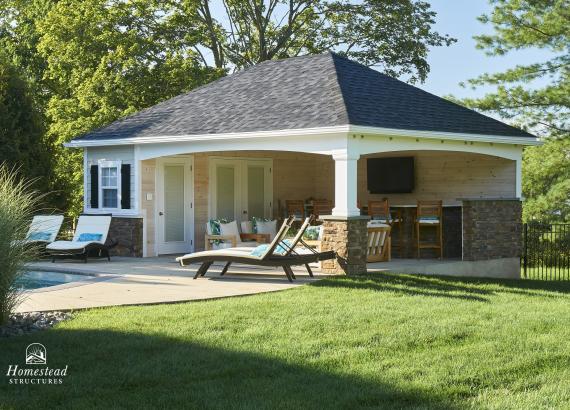 18' x 24' Hip Roof Avalon Pool House in Harleysville PA