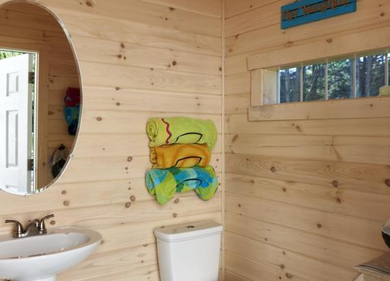 Changing Room & Bathroom of 18' x 30' Avalon Pool House in Newark DE