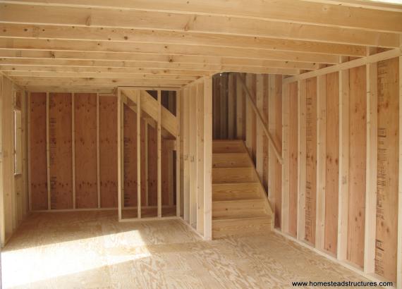 2 Story Shed Interior - Liberty A-Frame