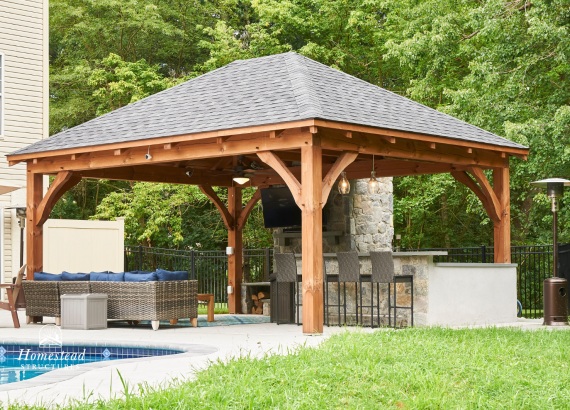 Exterior photo of the 16x20 Timber Frame Bar in Royersford, PA.