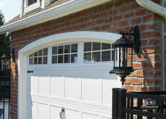 12x7 Arched Carriage Style Garage Door & Porch Lights