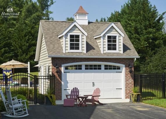 20' x 20' Classic Attic 1-Car Garage with Dormers