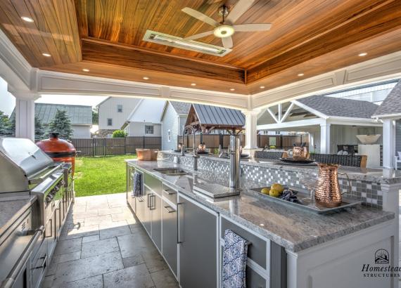 Galley Kitchen in 20' x 20' Vintage Pavilion with Danver Outdoor Kitchen in New Holland PA