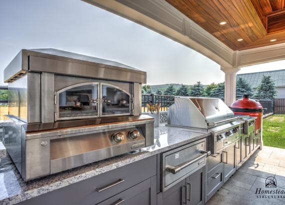 Danver Stainless Steel Cabinets in Galley Kitchen in 20' x 20' Vintage Pavilion