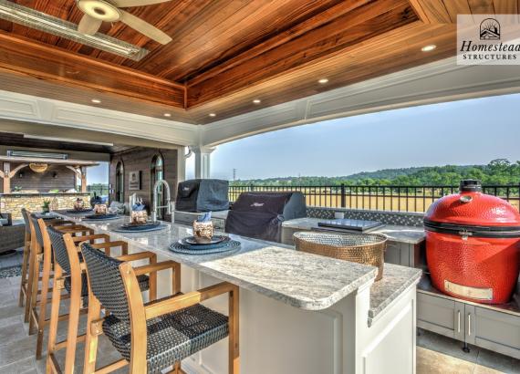 Granite Countertops in 20' x 20' Vintage Pavilion with Danver Outdoor Kitchen in New Holland PA