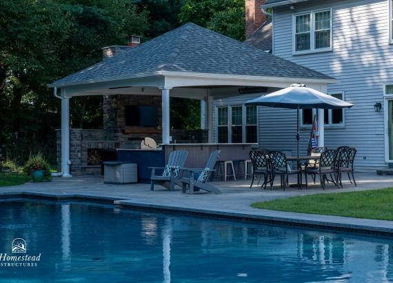 20' x 20' Vintage Pavilion with Fireplace & Outdoor Kitchen in Doylestown PA