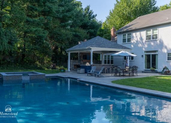 20' x 20' Vintage Pavilion with Fireplace & Outdoor Kitchen in Doylestown PA