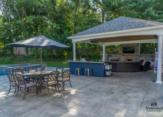 20' x 20' Vintage Pavilion with Fireplace & Outdoor Kitchen in Doylestown PA