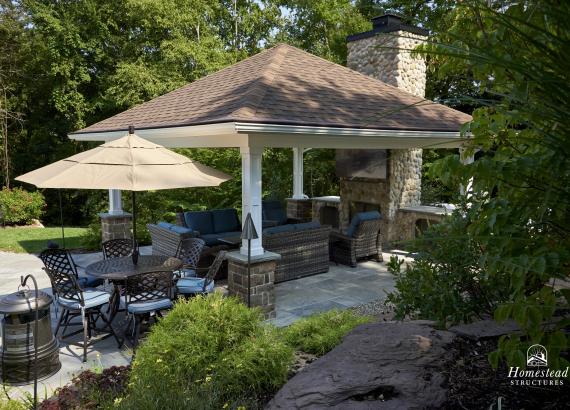 20' x 20' Vintage Pavilion with Wood-Burning Fireplace in West Nyack, NY