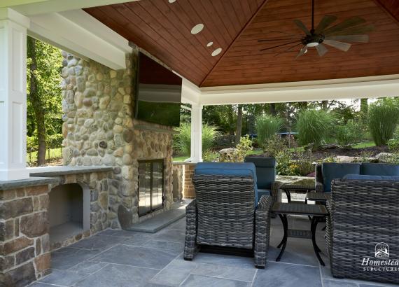 20' x 20' Vintage Pavilion with Wood-Burning Fireplace in West Nyack, NY