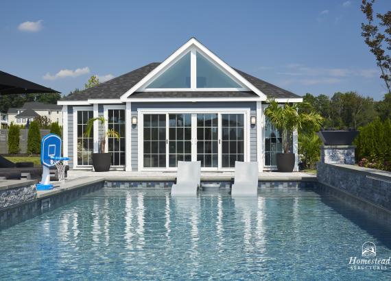 20' x 22' Custom Hip Roof Pool House with Dormer in Mahweh NJ