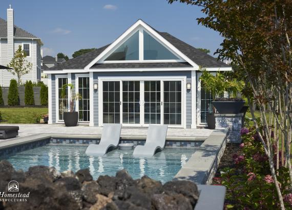 20' x 22' Custom Hip Roof Pool House with Dormer in Mahweh NJ