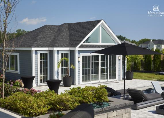 20' x 22' Custom Hip Roof Pool House with Dormer in Mahweh NJ