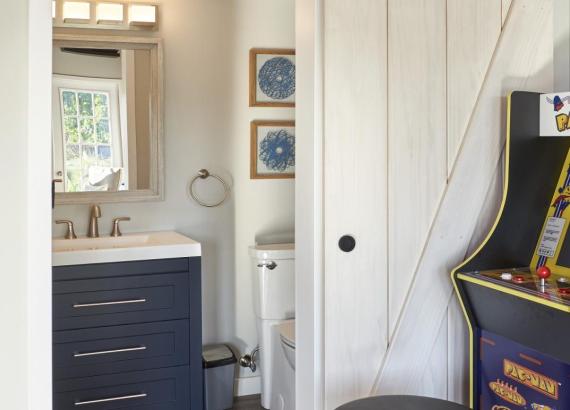 Bathroom of 20' x 22' Custom Liberty A-Frame Pool House in Downingtown PA