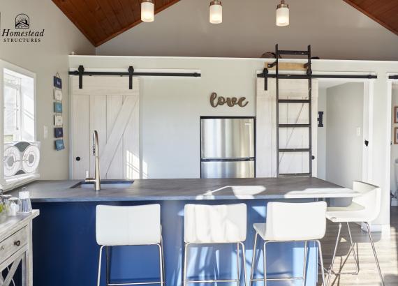 Interior View of Kitchen counter of 20' x 22' Custom Liberty A-Frame Pool House in Downingtown PA