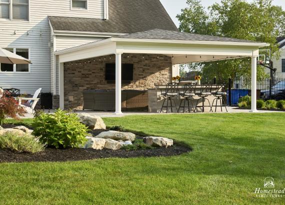 20' x 2' Attached Vintage Pavilion with Outdoor Kitchen in Bridgewater, New Jersey