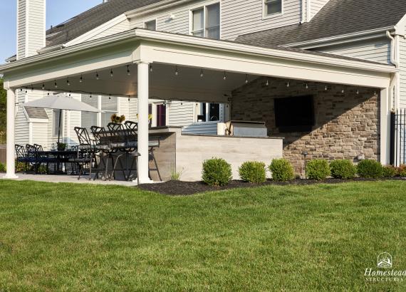 20' x 2' Attached Vintage Pavilion with Outdoor Kitchen in Bridgewater, New Jersey