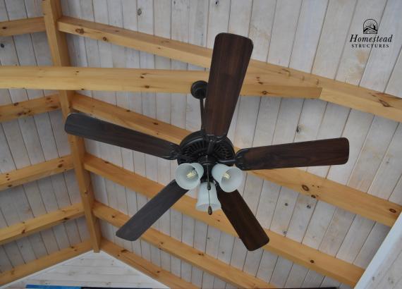 Ceiling fan & Light of 20' x 24' Custom A-Frame Avalon Pool House Display in New Holland, PA