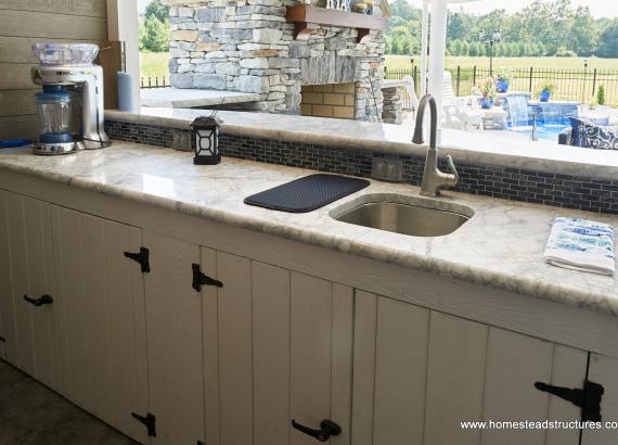 Country cabinets and granite counter top 