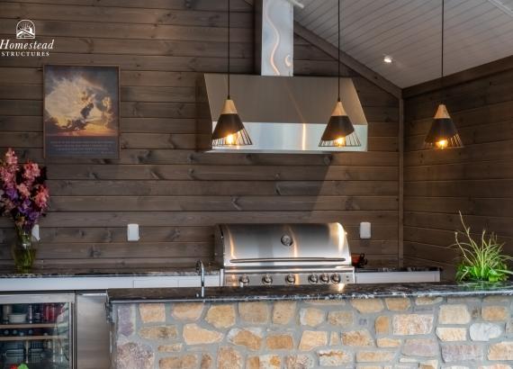 Outdoor Kitchen with Everlast cabinets in a 20' x 25' A-Frame Avalon Pool House with Outdoor Kitchen in Limerick, PA