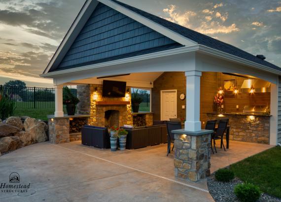 20' x 25' A-Frame Avalon Pool House with Outdoor Kitchen in Limerick, PA