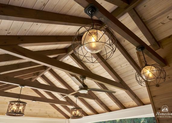 Ceiling of 20' x 30' A-Frame Avalon Pool House in Catharpin VA