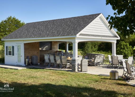 Exterior shot of 20' x 30' A-Frame Avalon Pool House in Catharpin VA