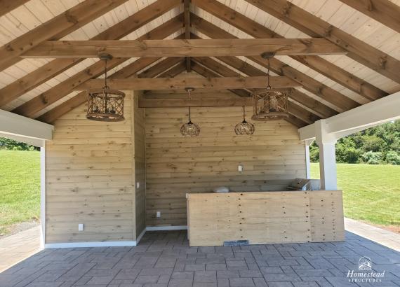 Tongue & Groove ceiling with stained timber frame rafters