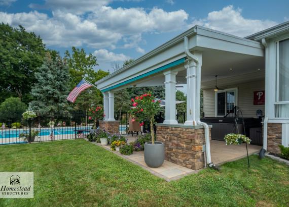 Exterior photo of a 20' x 30' Attached Patio Pavilion with Privacy Screen in Collegeville PA