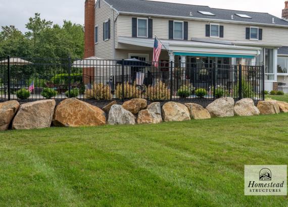 20' x 30' Attached Patio Pavilion with Privacy Screen in Collegeville PA