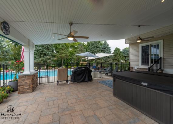 Interior of a 20' x 30' Attached Patio Pavilion with Privacy Screen in Collegeville PA