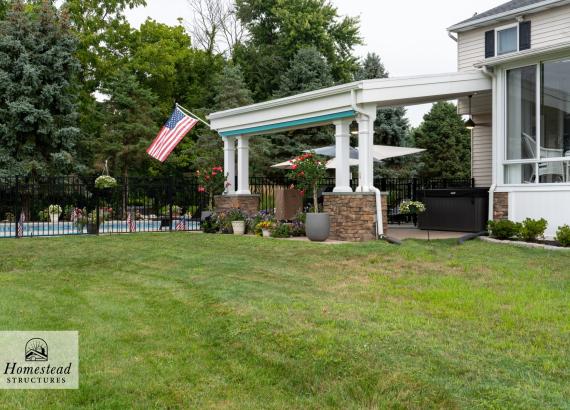 20' x 30' Attached Patio Pavilion with Privacy Screen in Collegeville PA